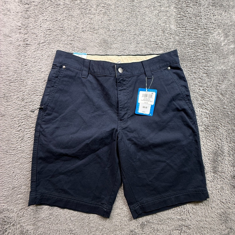 Columbia Men's Flex ROC Shorts NWT 32 Navy Blue Omni Shade Stretch Cotton Hiking